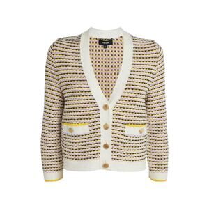 ME+EM Summer Jacquard 3/4 Sleeve Jacket in Cream Multi S